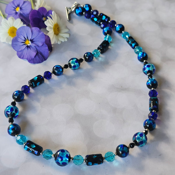 Two-Tone Blue Glass Necklace