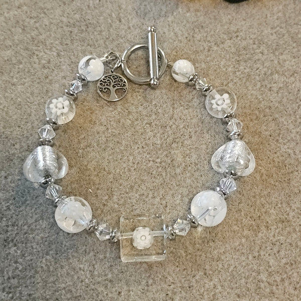 White Murano Glass Bracelet