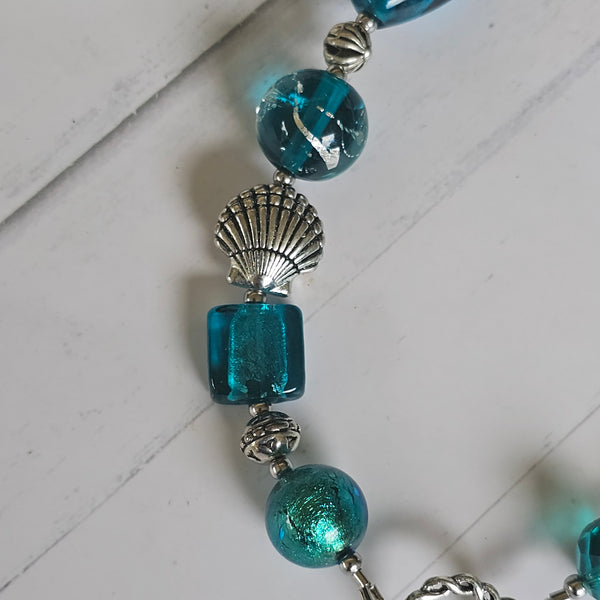 Long Teal Green Necklace