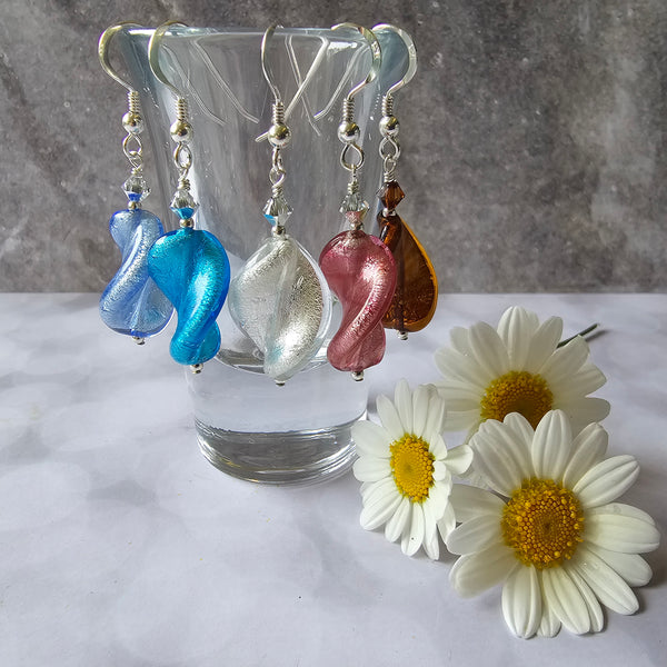 Murano Glass Twist Earrings