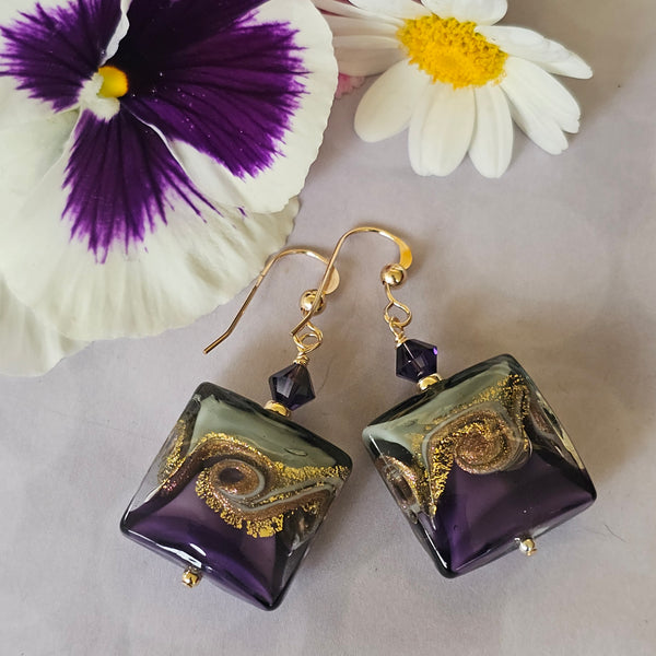 Mare Murano Glass Square Earrings