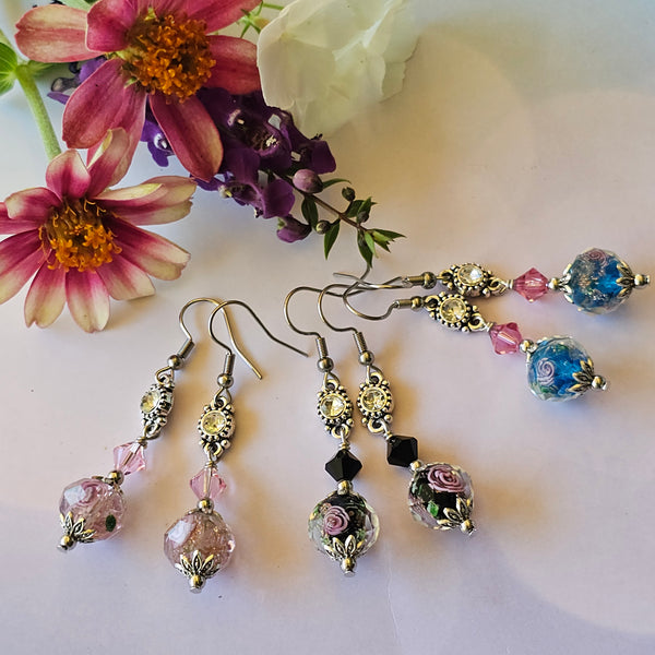 Flower Crystal Earrings