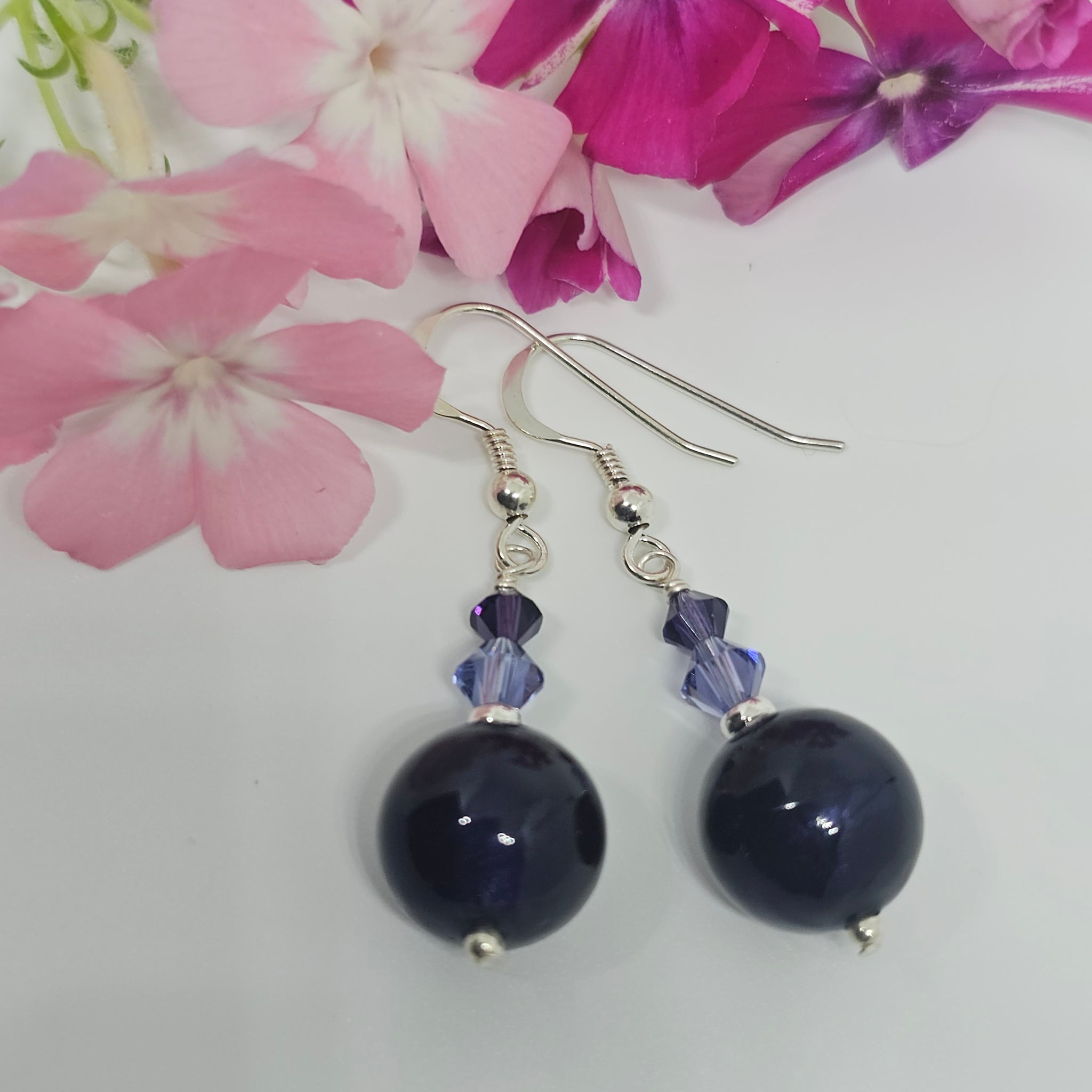 Silver Foil Murano Glass Earrings