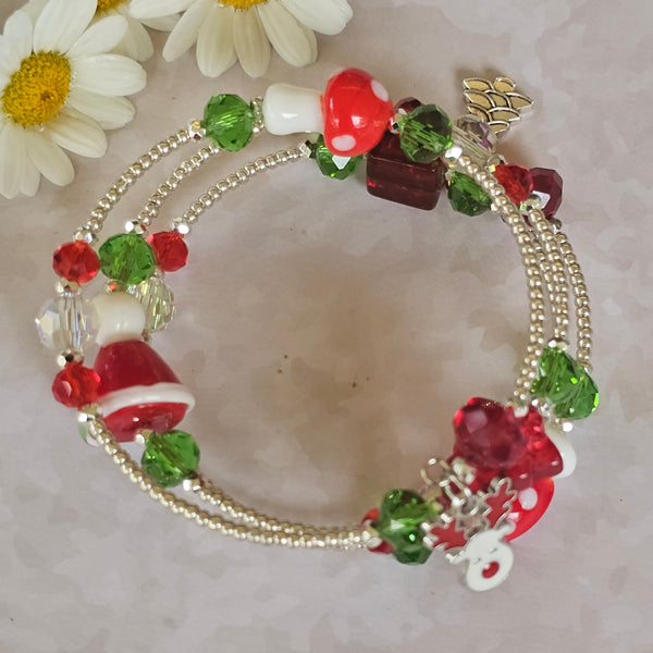 Christmas Wraparound Bracelet in Silver