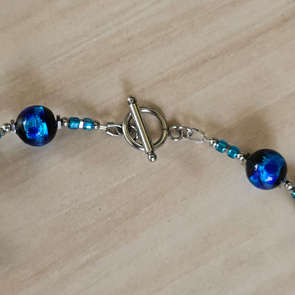 Two-Tone Blue Glass Necklace