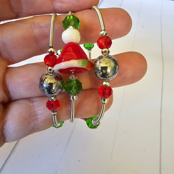 Christmas Lampwork Wraparound Bracelet