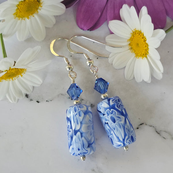 Millefiore Tube Earrings