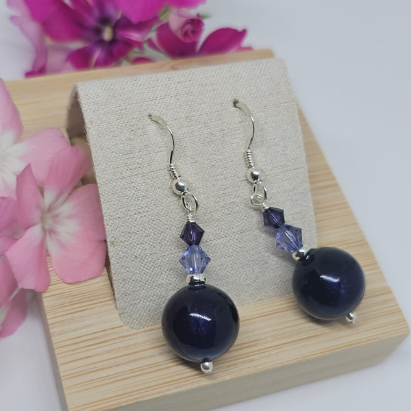 Silver Foil Murano Glass Earrings