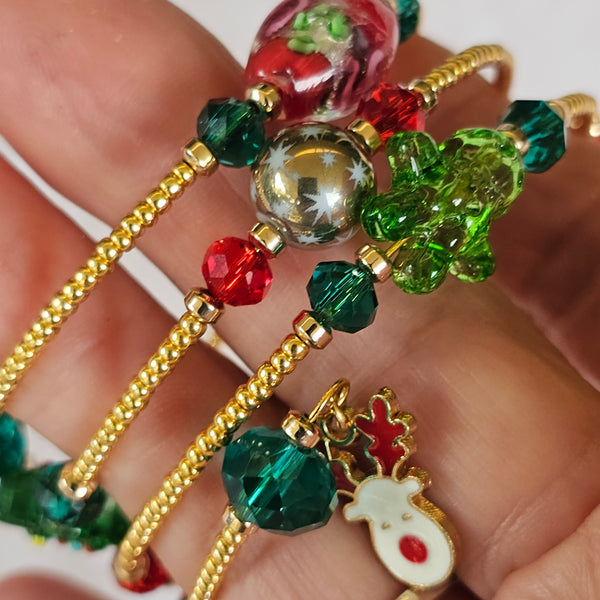 Christmas Wraparound Bracelet in Gold
