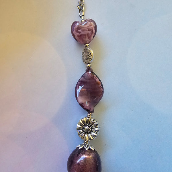 Long Purple/Amethyst Beaded Necklace