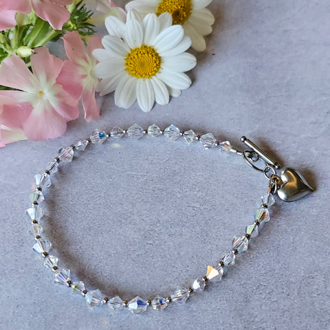Dainty Clear AB Crystal Bracelet