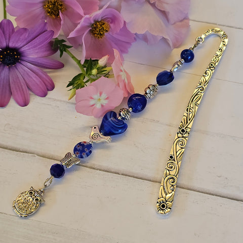Bookmark Dark Blue with Owl