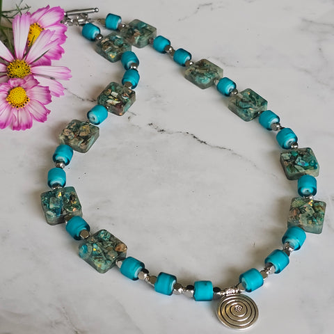 Gemstone Resin Necklace