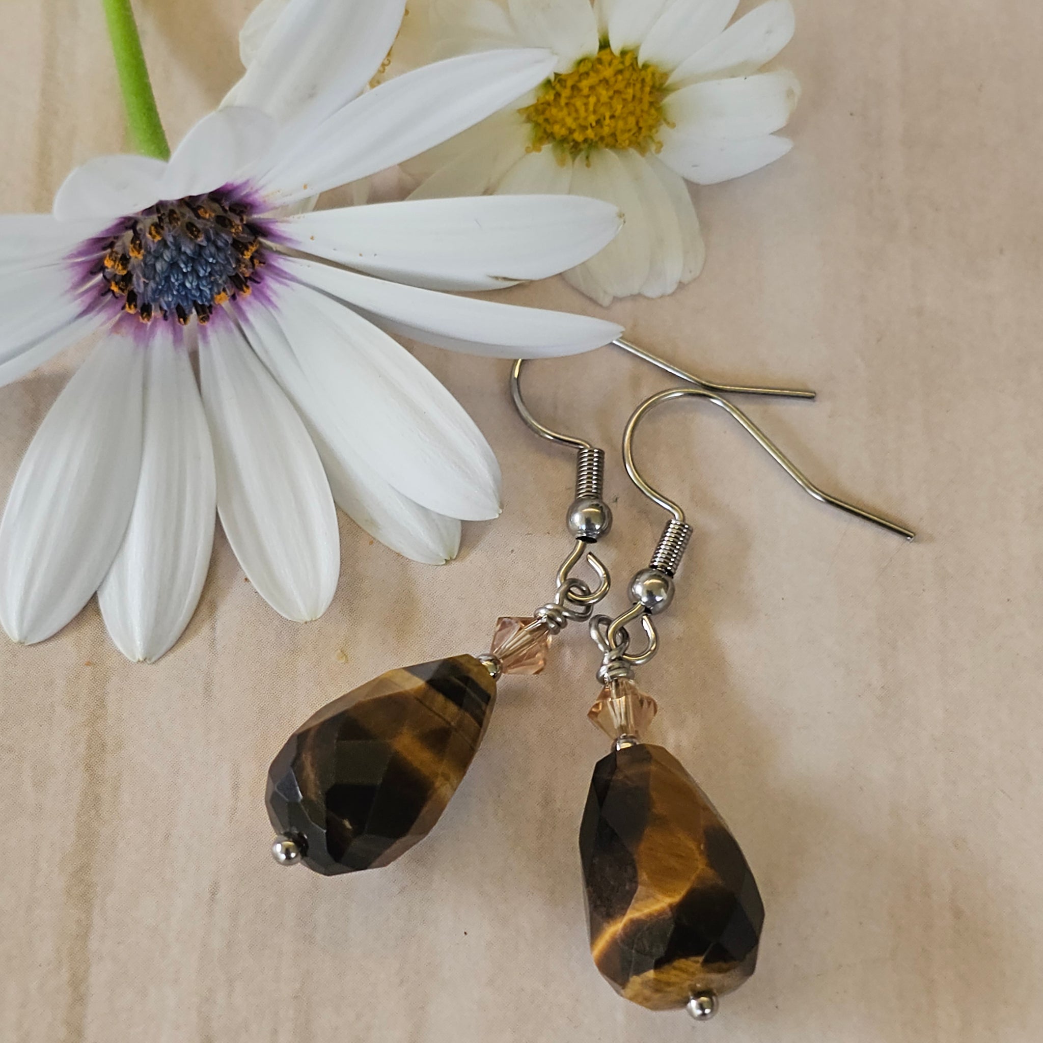 Tiger's Eye Drop Earrings