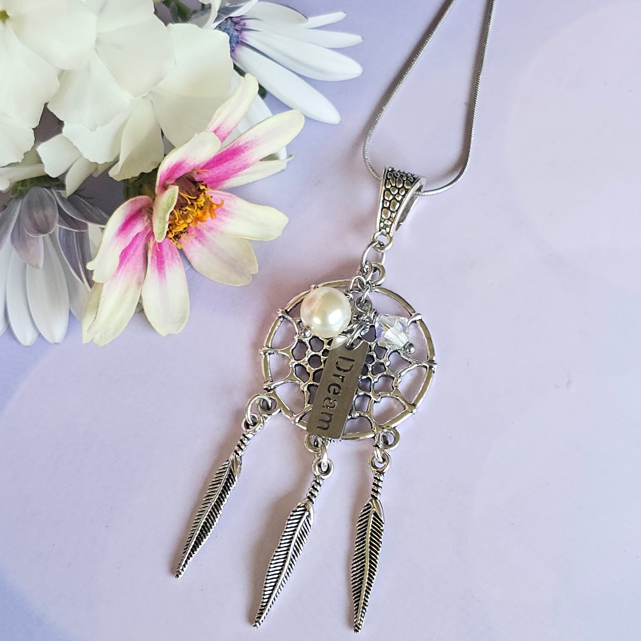 Dreamcatcher Pendant with Pearl