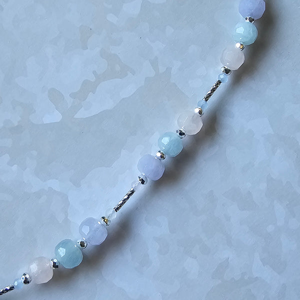 Pastel Faceted Gemstone Dragonfly Necklace