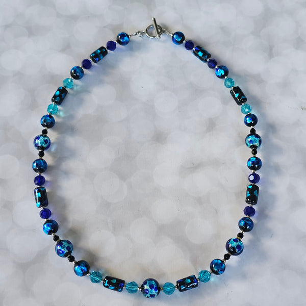 Two-Tone Blue Glass Necklace