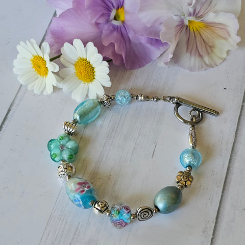 Light Aqua Blue Bracelet - 21.5cm