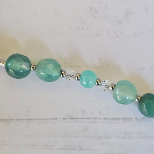 Green Aventurine and Crystal Dragonfly Necklace