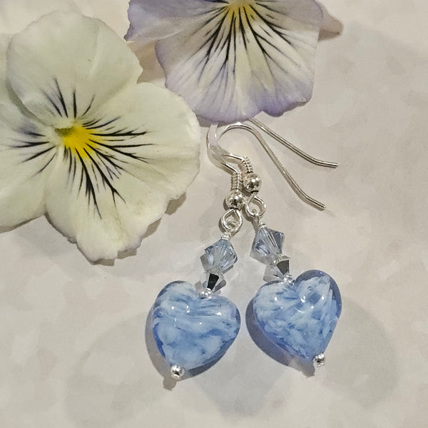 Murano Glass "Cloud" Heart Earrings