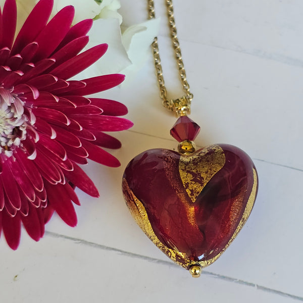 Murano Glass Sole Heart Pendant