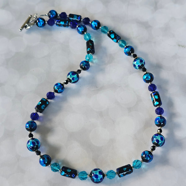Two-Tone Blue Glass Necklace
