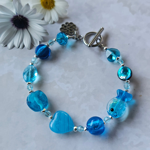 Aqua Blue Bracelet 21.5cm