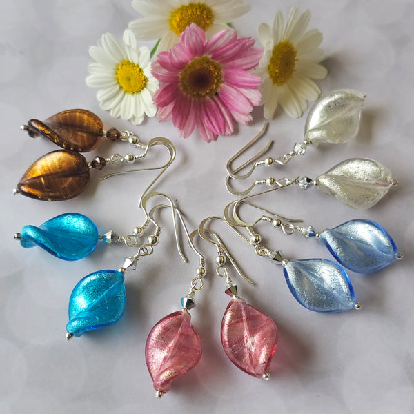 Murano Glass Twist Earrings