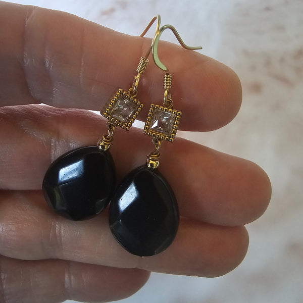 Obsidian Teardrop Earrings