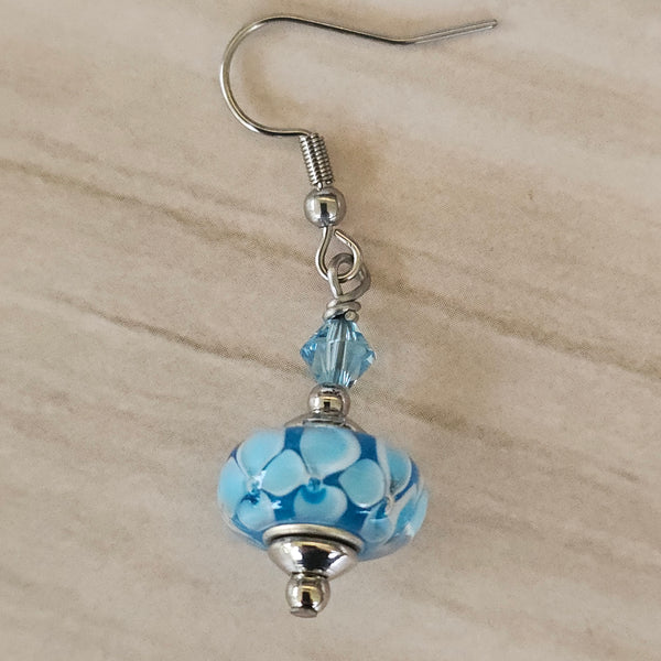 Rondelle Lampwork Earrings short length