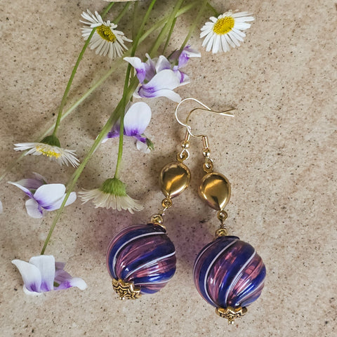 Large Mouth Blown Murano Glass Drop Earrings