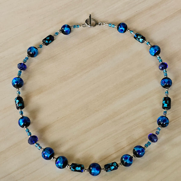 Two-Tone Blue Glass Necklace