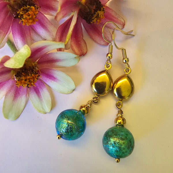 Murano Glass Gold Dangles