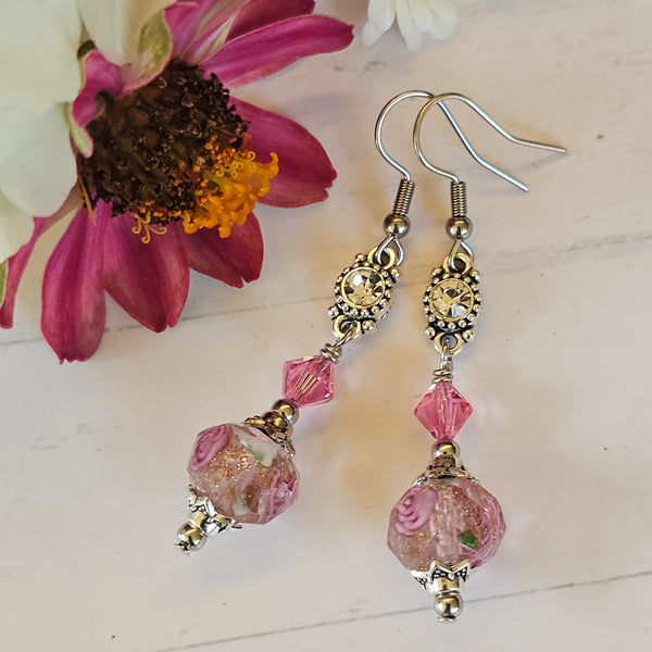 Flower Crystal Earrings