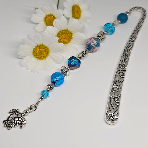 Bookmark Aqua Blue with Turtle