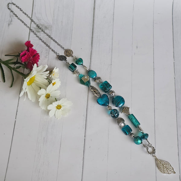 Long Teal Green Necklace