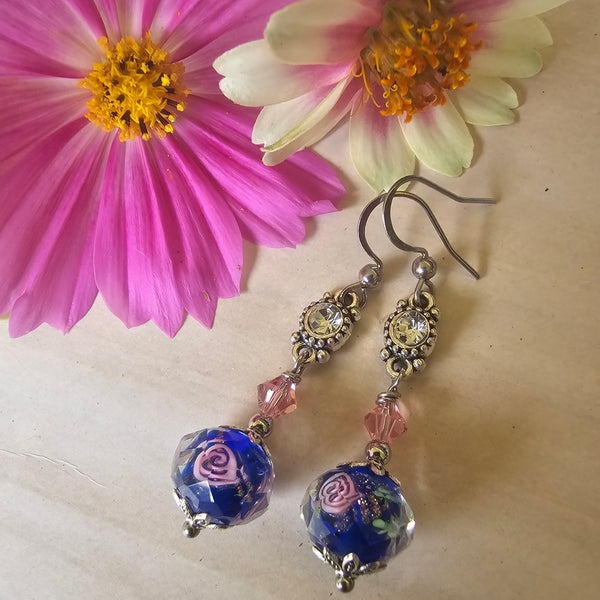Flower Crystal Earrings