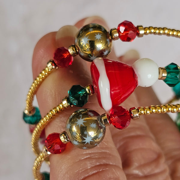 Christmas Wraparound Bracelet in Gold