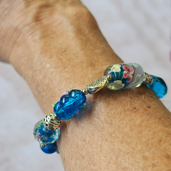 Aqua Blue Bracelet 21cm