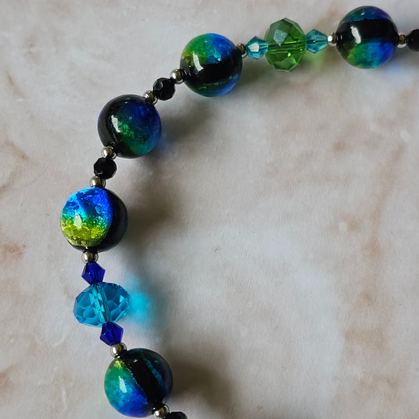 Blue and Green Glass Necklace