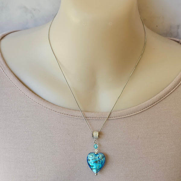 Silver Foil Heart Pendant