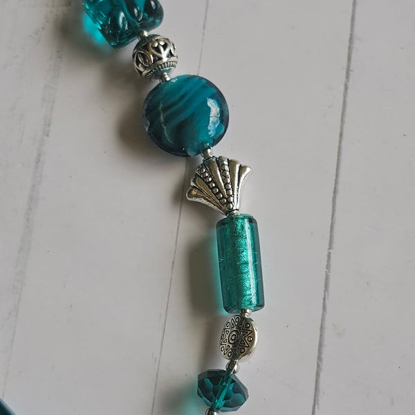 Long Teal Green Necklace