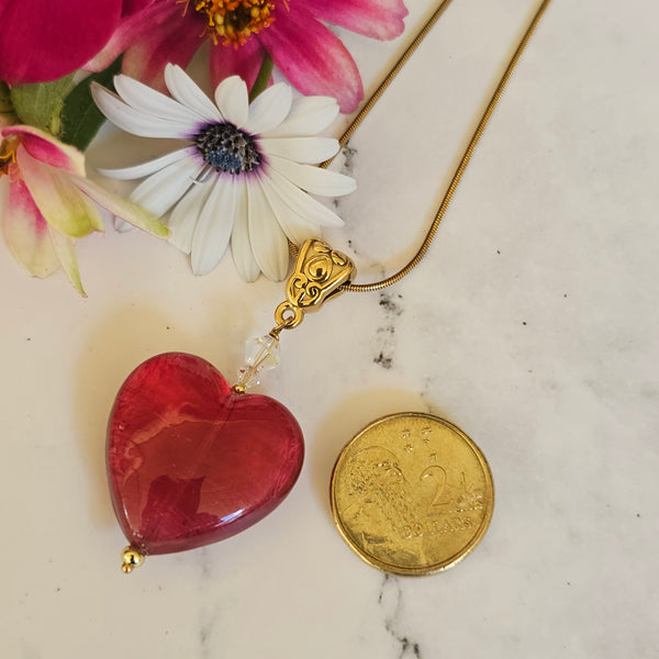 Valentine's Murano Glass Heart Pendant