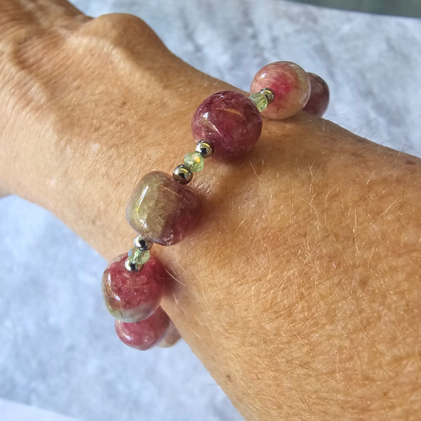 Pink and Green (Watermelon) Bracelet 23cm