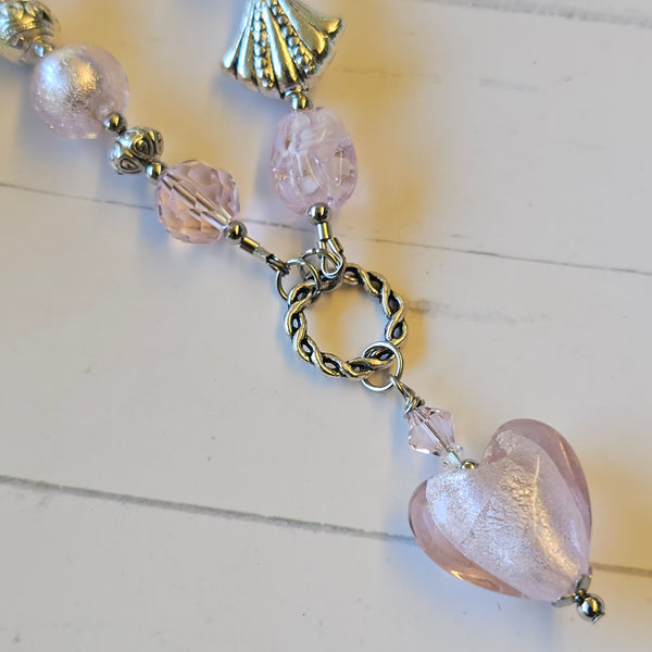 Long Pink Beaded Necklace