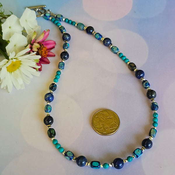 Blue Sea Sediment Jasper Necklace