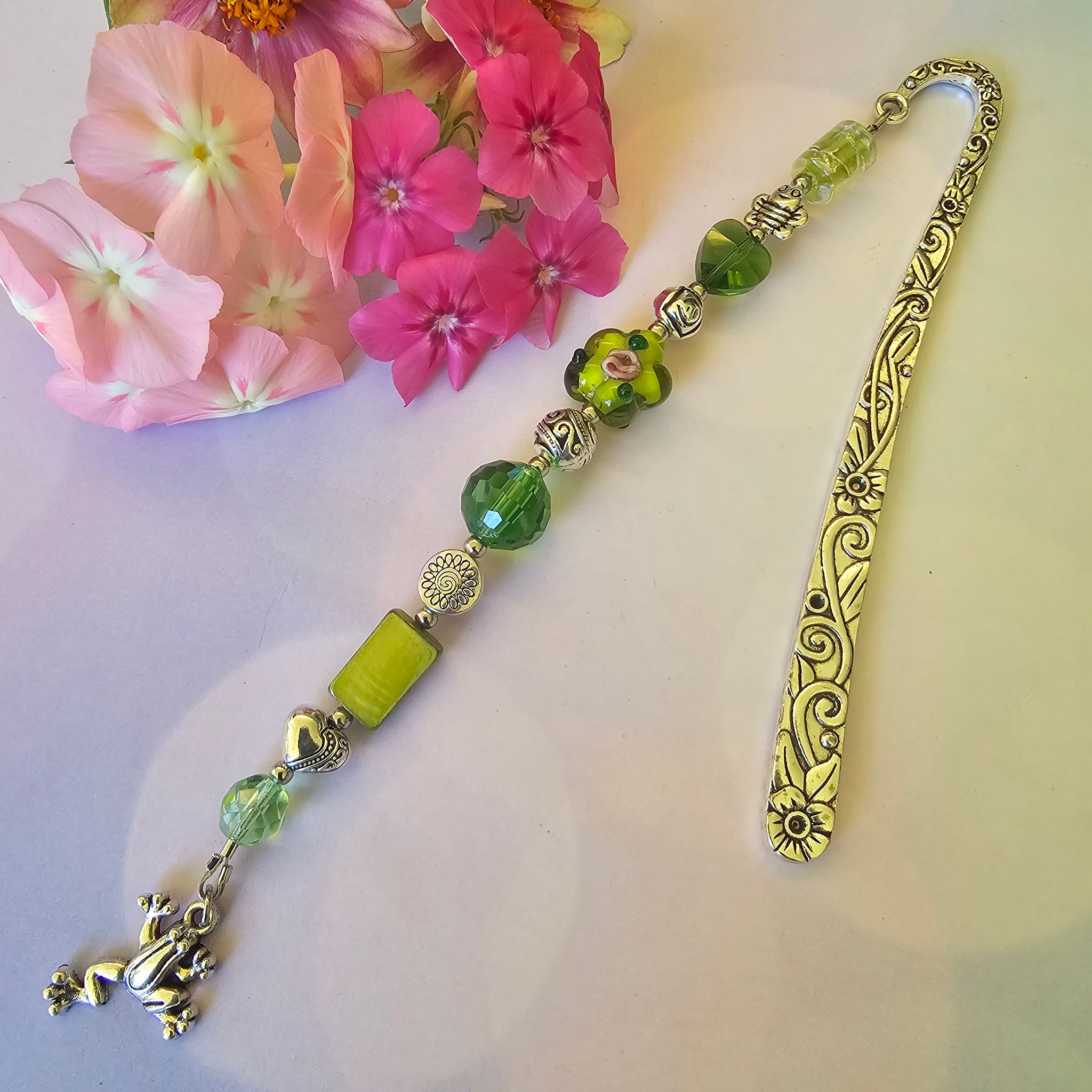 Bookmark Green with Frog