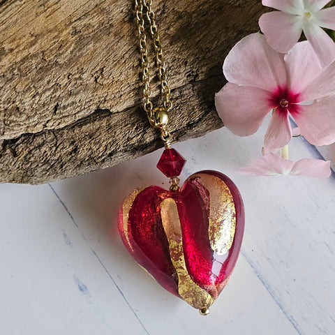 Murano Glass Sole Heart Pendant