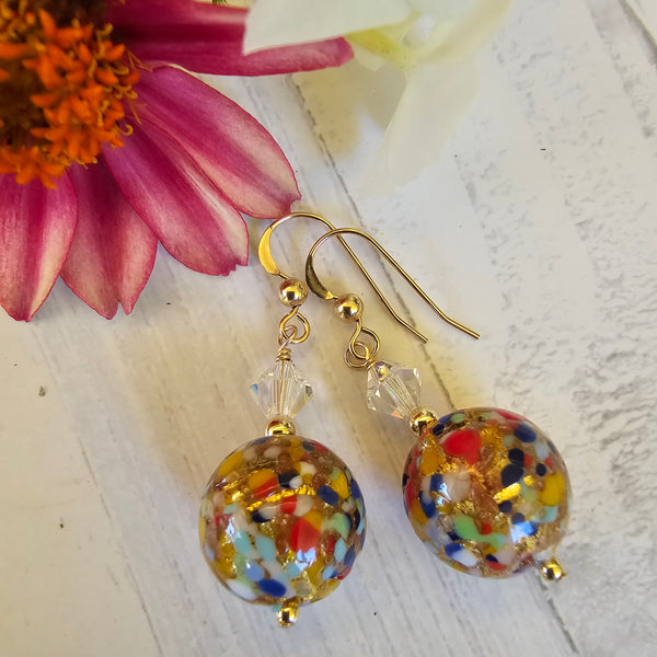 Cluseau Murano Glass Round Earrings