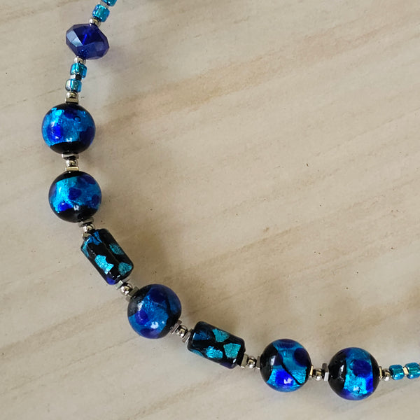 Two-Tone Blue Glass Necklace
